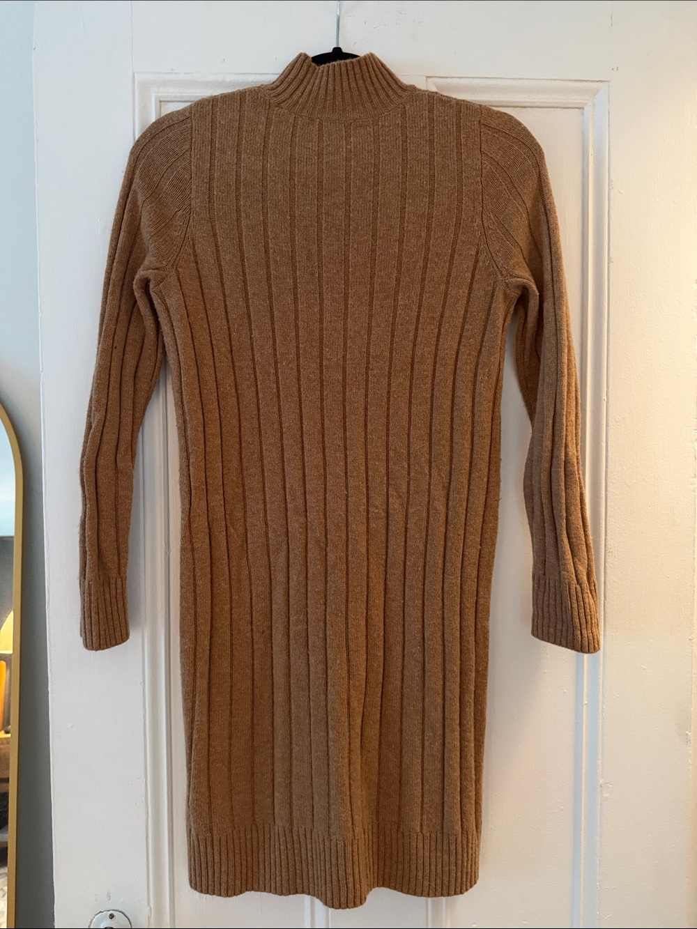 Madewell Ribbed Camel Sweater Dress